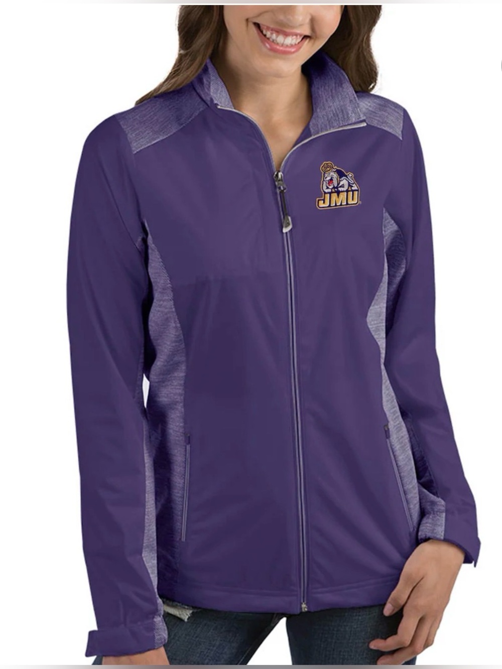 💜 Antigua 💜 James Madison Dukes 💜Women's Revolve Full-Zip Jacket - Medium